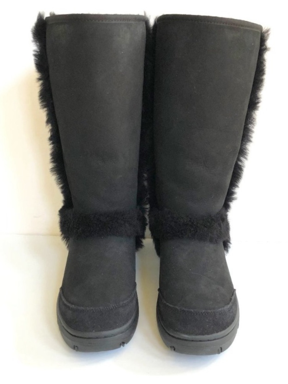 UGG Black Fur-Trim Tall Winter Boots - Women - Picture 2 of 6
